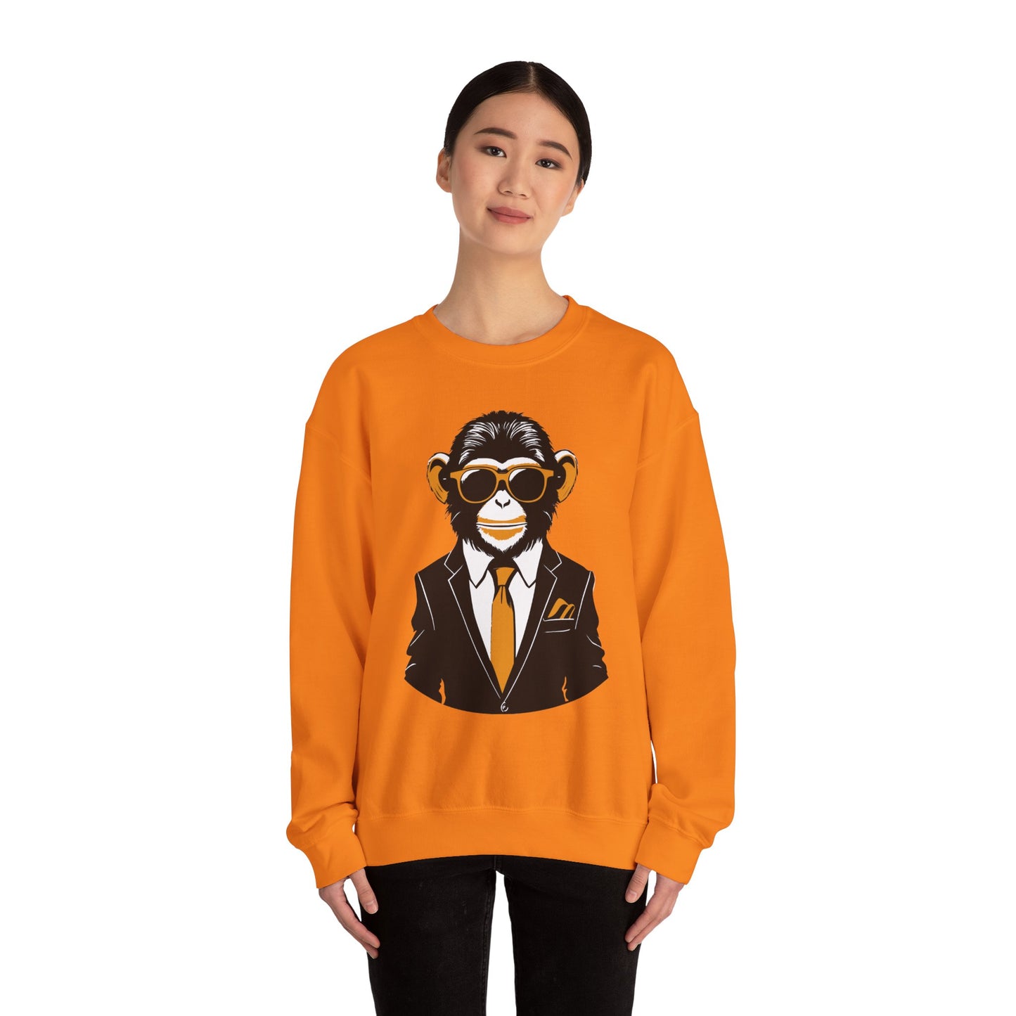 Cool Monkey Sweatshirt, Cozy Pullover Jumper, Relaxing Sweater