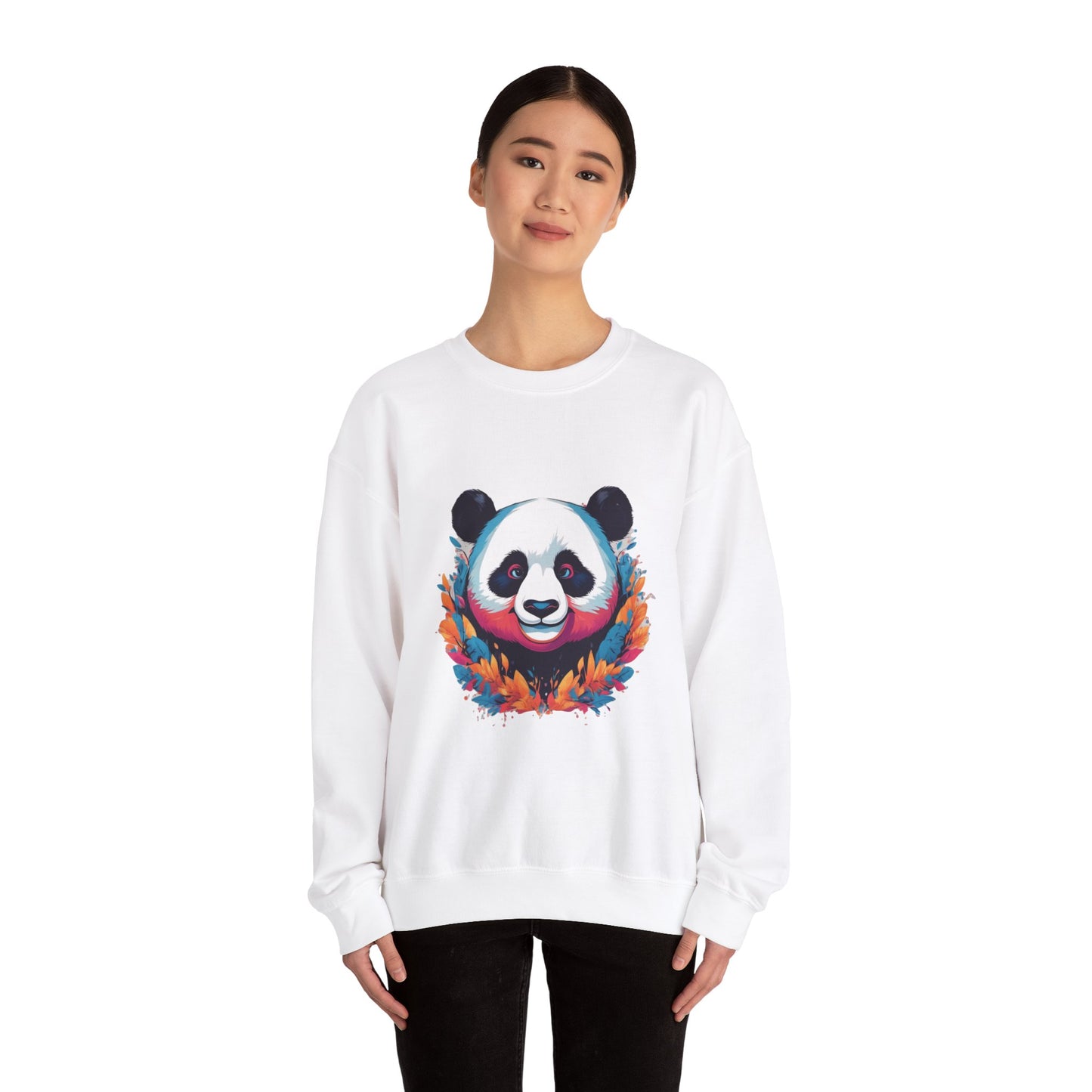 Chill Panda Sweatshirt, Cozy Pullover Jumper, Relaxing Bear Sweater, Cute Black White Panda Top, Comfy Sweatshirt for Panda Lovers, Unisex