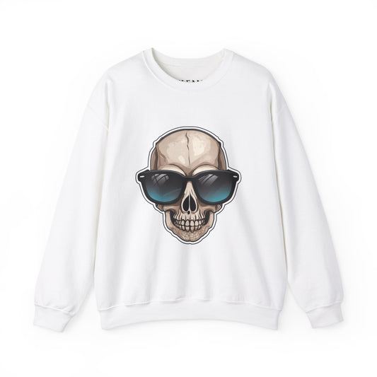 Cool Skull Sweatshirt, Cozy Pullover Jumper, Relaxing Sweater