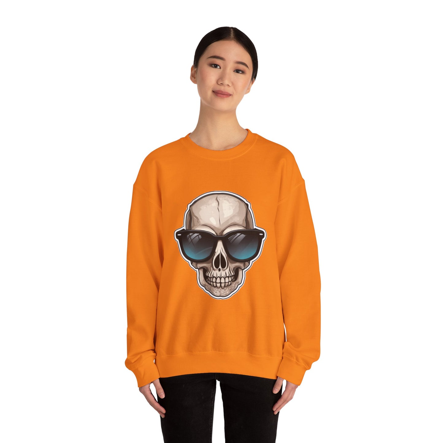 Cool Skull Sweatshirt, Cozy Pullover Jumper, Relaxing Sweater