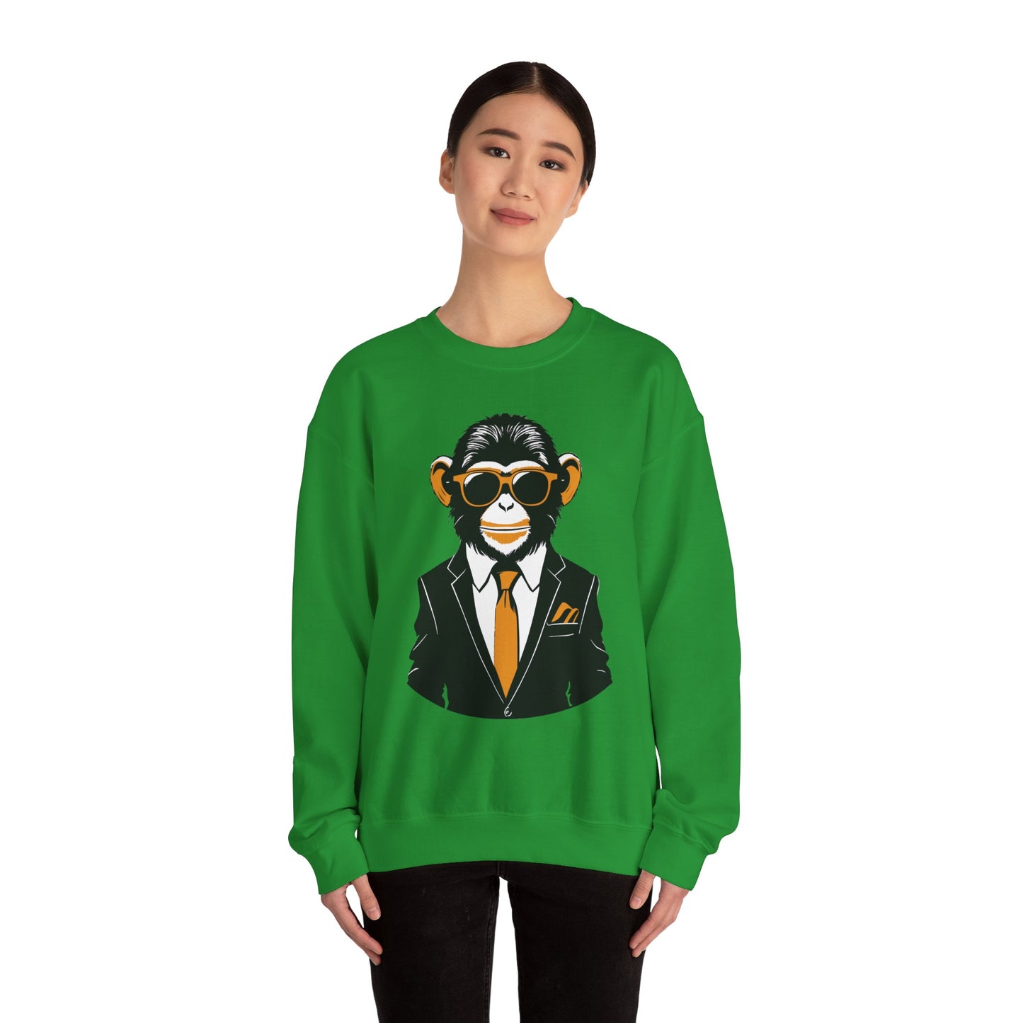 Cool Monkey Sweatshirt, Cozy Pullover Jumper, Relaxing Sweater