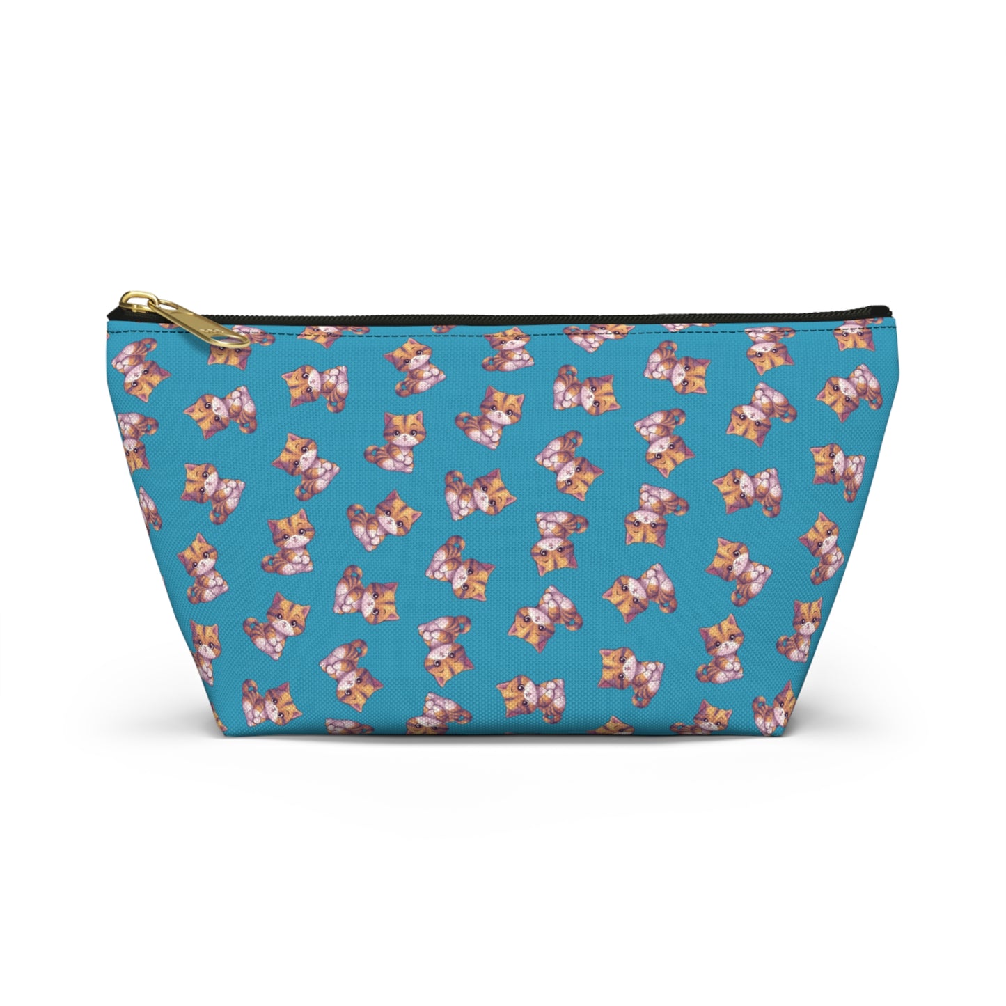 Cute Kitten Accessory Pouch (turquoise), Dog Lover Gift, Small Makeup Bag, Cosmetic Organizer, Zipper Pouch, Travel Toiletry Bag