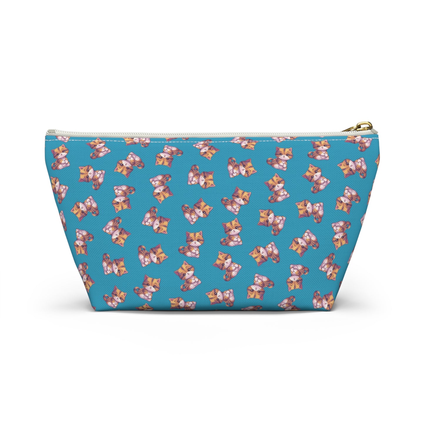 Cute Kitten Accessory Pouch (turquoise), Dog Lover Gift, Small Makeup Bag, Cosmetic Organizer, Zipper Pouch, Travel Toiletry Bag