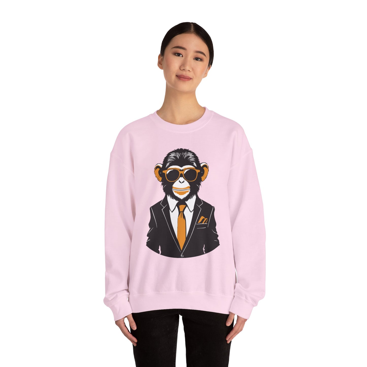 Cool Monkey Sweatshirt, Cozy Pullover Jumper, Relaxing Sweater