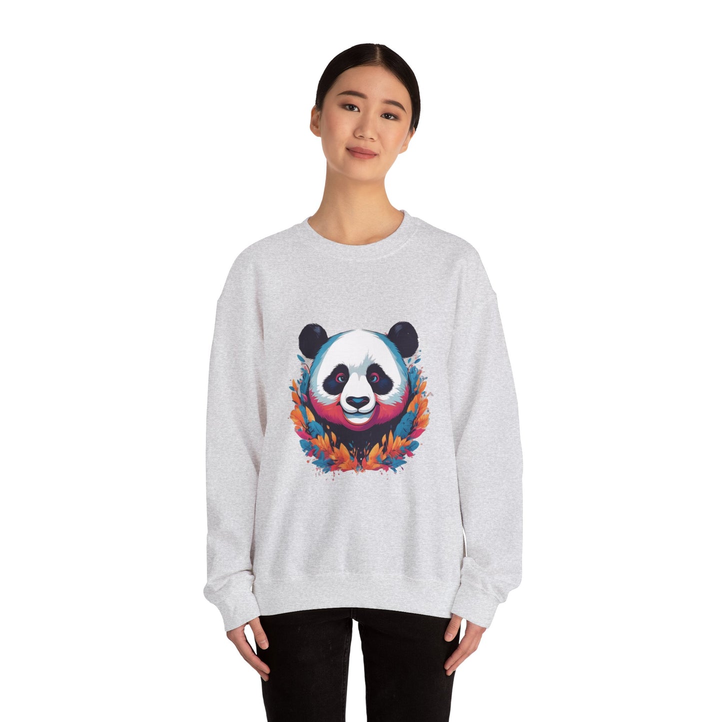 Chill Panda Sweatshirt, Cozy Pullover Jumper, Relaxing Bear Sweater, Cute Black White Panda Top, Comfy Sweatshirt for Panda Lovers, Unisex