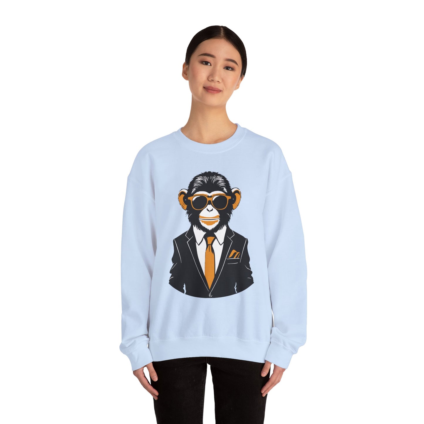 Cool Monkey Sweatshirt, Cozy Pullover Jumper, Relaxing Sweater