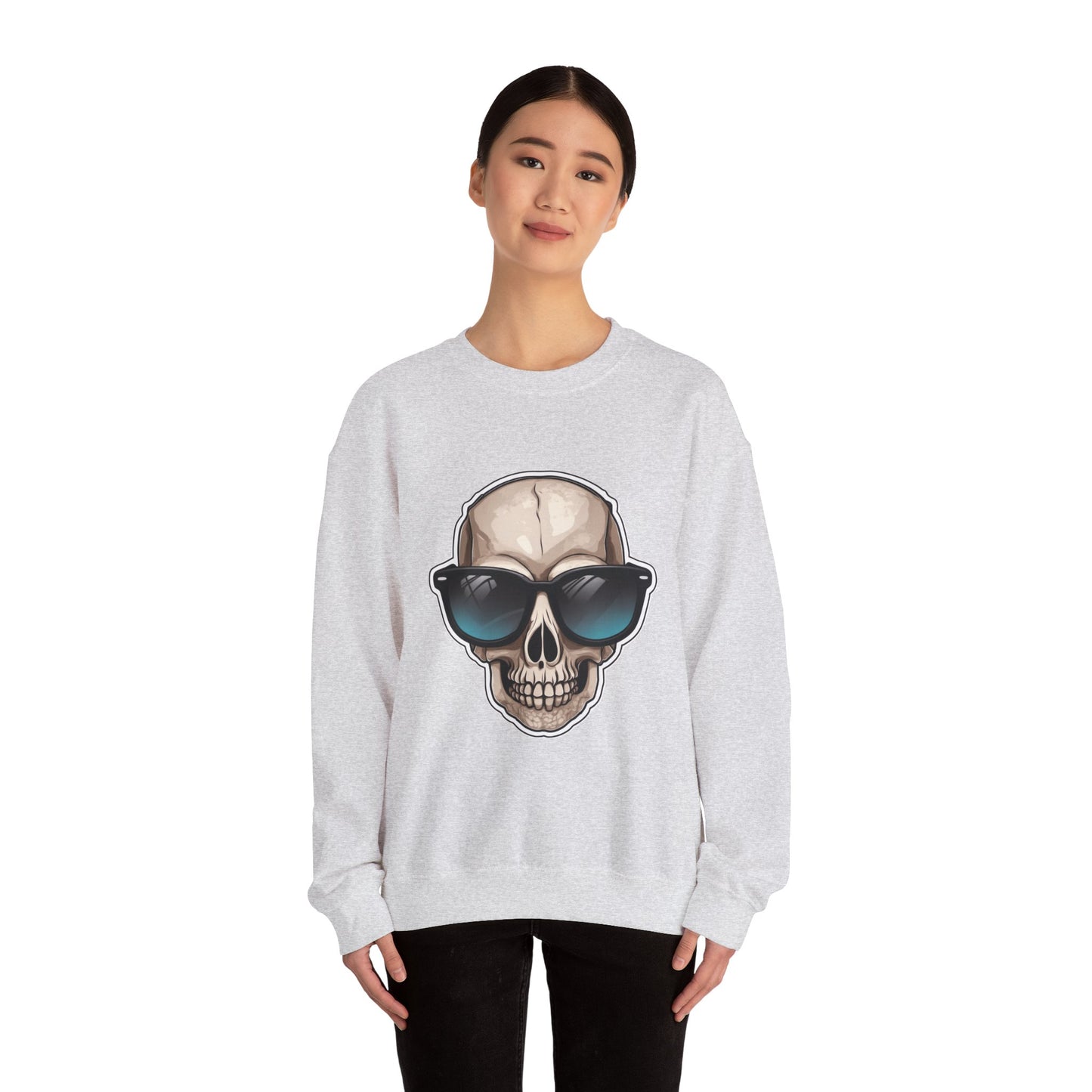 Cool Skull Sweatshirt, Cozy Pullover Jumper, Relaxing Sweater