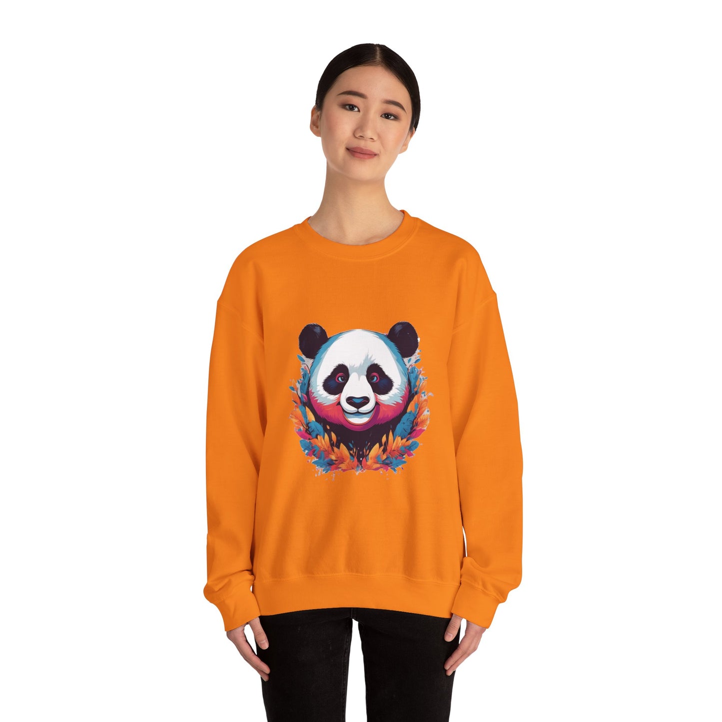 Chill Panda Sweatshirt, Cozy Pullover Jumper, Relaxing Bear Sweater, Cute Black White Panda Top, Comfy Sweatshirt for Panda Lovers, Unisex