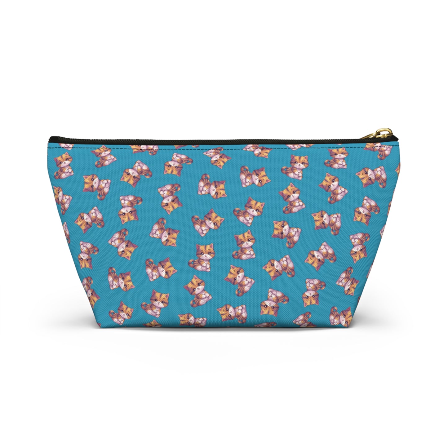 Cute Kitten Accessory Pouch (turquoise), Dog Lover Gift, Small Makeup Bag, Cosmetic Organizer, Zipper Pouch, Travel Toiletry Bag