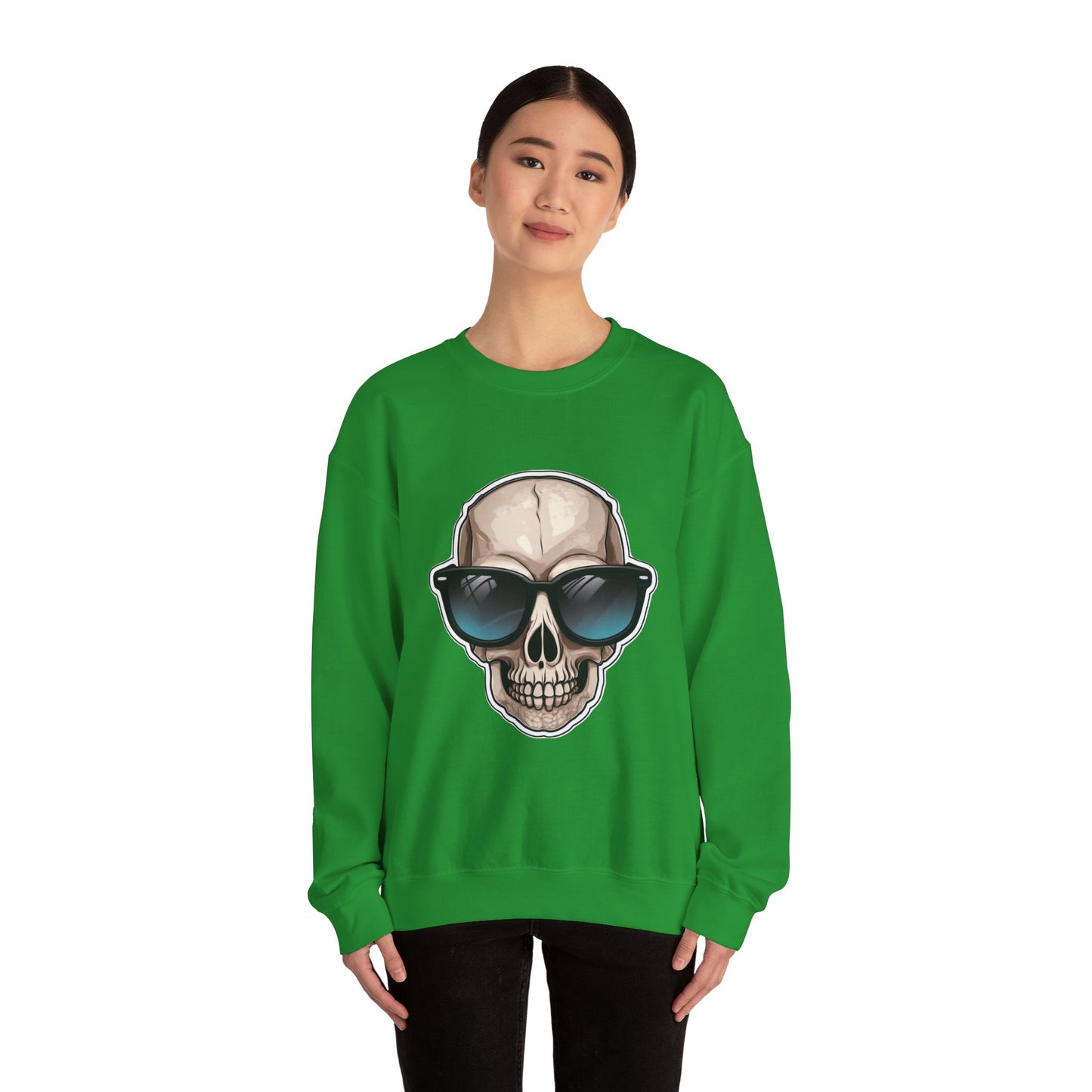 Cool Skull Sweatshirt, Cozy Pullover Jumper, Relaxing Sweater