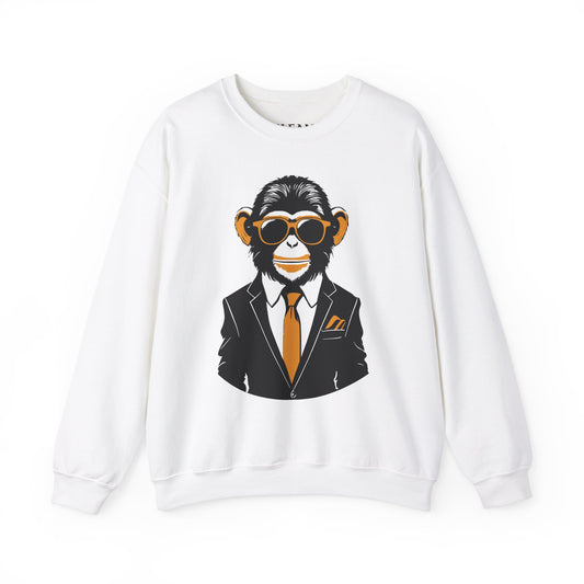 Cool Monkey Sweatshirt, Cozy Pullover Jumper, Relaxing Sweater