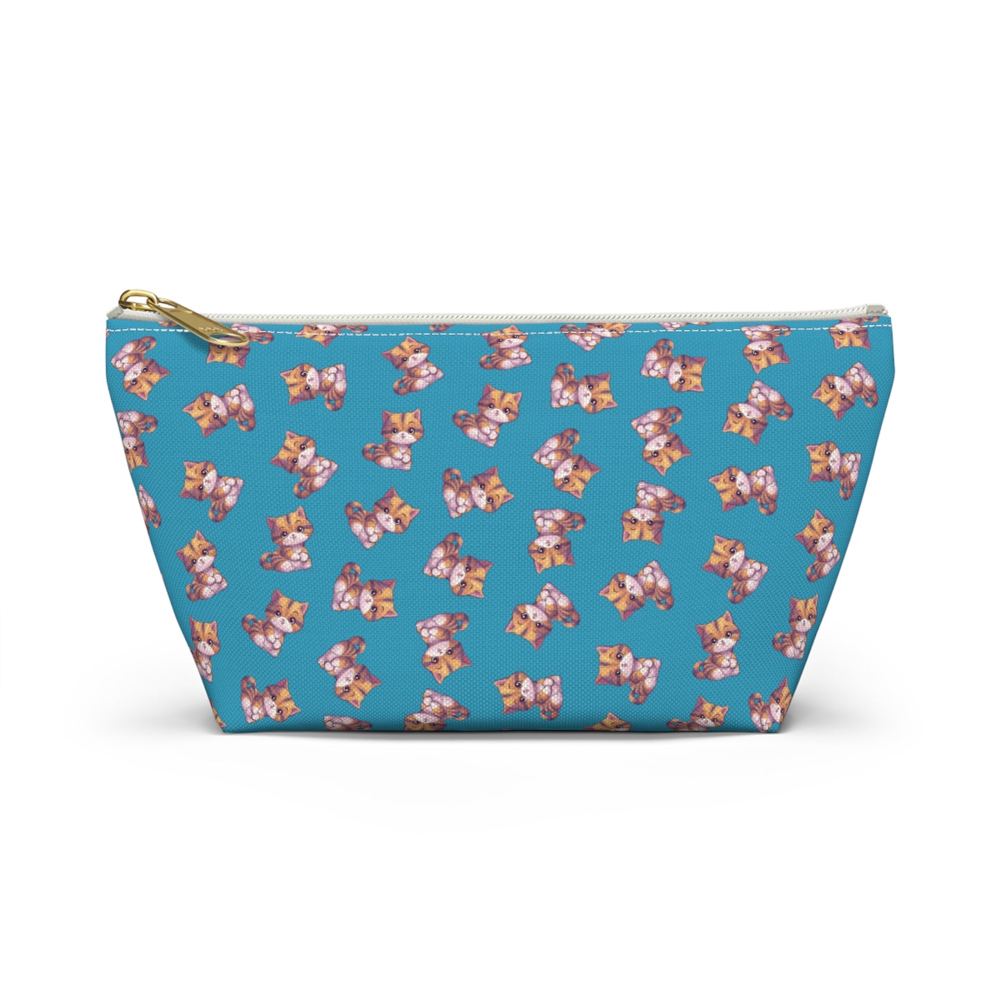 Cute Kitten Accessory Pouch (turquoise), Dog Lover Gift, Small Makeup Bag, Cosmetic Organizer, Zipper Pouch, Travel Toiletry Bag