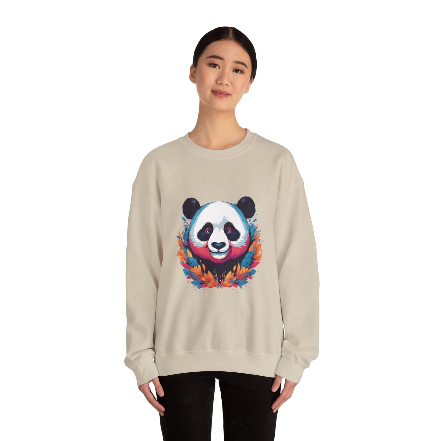 Chill Panda Sweatshirt, Cozy Pullover Jumper, Relaxing Bear Sweater, Cute Black White Panda Top, Comfy Sweatshirt for Panda Lovers, Unisex