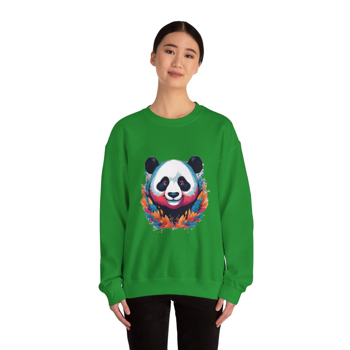 Chill Panda Sweatshirt, Cozy Pullover Jumper, Relaxing Bear Sweater, Cute Black White Panda Top, Comfy Sweatshirt for Panda Lovers, Unisex